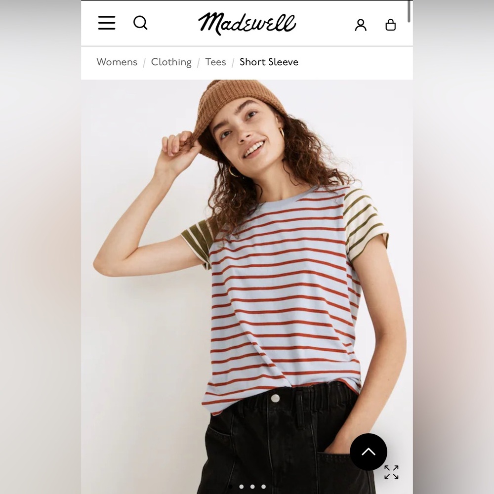 Madewell North Side Vintage Tee Colorblock Stripe size XXL
